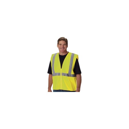 Pip CLASS 2 SOLID VEST NO POCKETZIPPER CLOSURE, 2IN. TAPE, LY, PK 50 302-WCENGZLY-5X